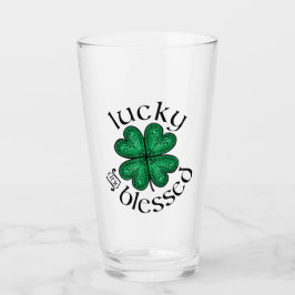 Lucky och Blad nedfläckad Glass Irish schrock Glaskopp