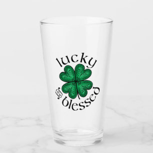 Lucky och Blad nedfläckad Glass Irish schrock Glaskopp