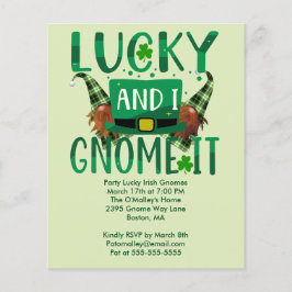 Lucky och jag Gnome it Party Inbjudan Flygblad