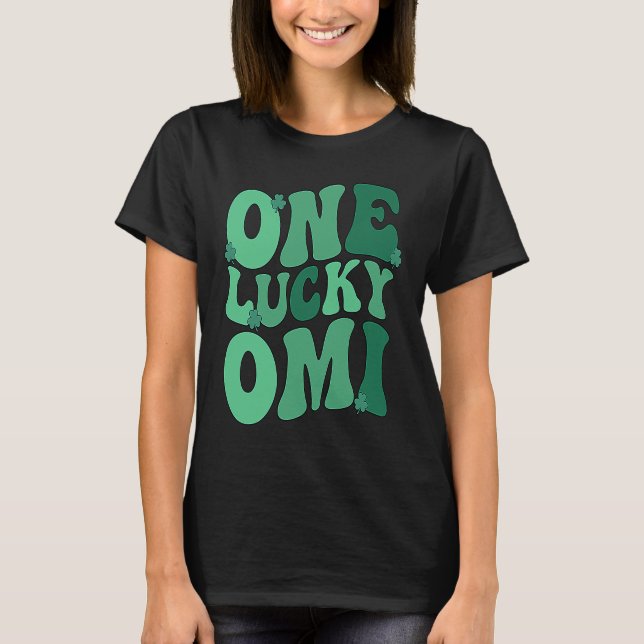 Lucky Omi Grandmother St Patrick's Day Omi Grandma T Shirt (Framsida)