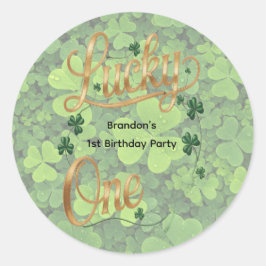 Lucky One 1-års födelsedagsfest Runt Klistermärke