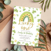 Lucky One 1-års födelsedagsinbjudan till St Patric