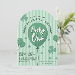Lucky One 1-årsdag St Patricks Day Ballong Inbjudningar