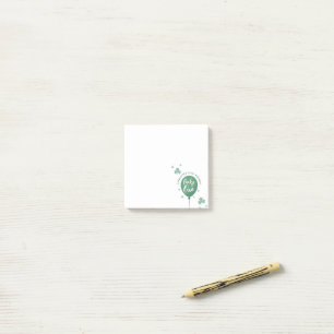 Lucky One 1-årsdag St Patricks Day Clover Post-it Block