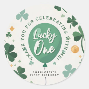 Lucky One 1-årsdag St Patricks Day Tack Runt Klistermärke