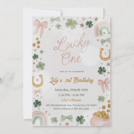 Lucky One 1st Birthday Invitation Inbjudningar