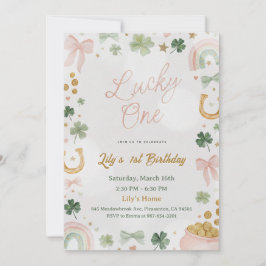 Lucky One 1st Birthday Invitation Inbjudningar