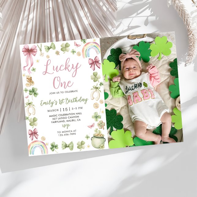 Lucky One 1st Birthday St Patrick's Invitation Inbjudningar (Skapare uppladdad)