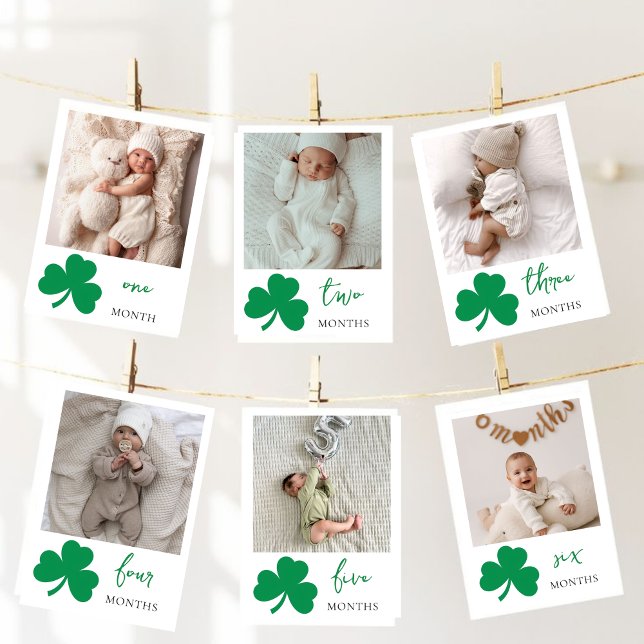 Lucky One Baby Milestone Fotokort Shamrock Julkort (Skapare uppladdad)