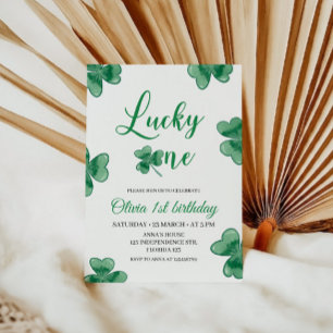 Lucky One Birthday bjudande, St. Patricks Thmet Inbjudningar