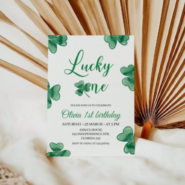 Lucky One Birthday bjudande, St. Patricks Thmet Inbjudningar (Skapare uppladdad)