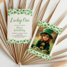 Lucky One Birthday bjudande, St. Patricks Thmet Inbjudningar