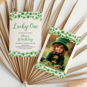 Lucky One Birthday bjudande, St. Patricks Thmet Inbjudningar