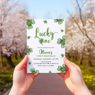 Lucky One Birthday bjudande, St. Patricks Thmet Inbjudningar