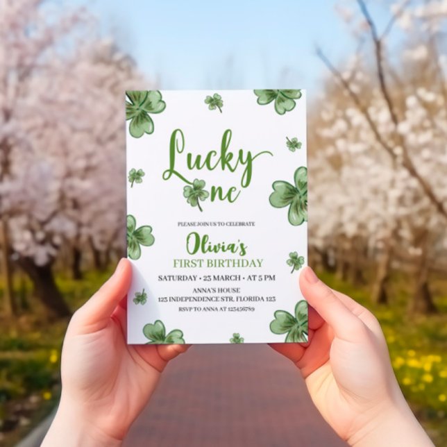 Lucky One Birthday bjudande, St. Patricks Thmet Inbjudningar (Skapare uppladdad)