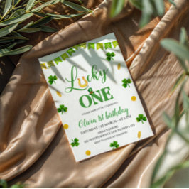 Lucky One Birthday bjudande, St. Patricks Thmet Inbjudningar