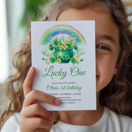 Lucky One Birthday bjudande, St. Patricks Thmet Inbjudningar