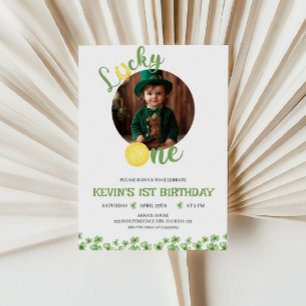 Lucky One Birthday bjudande, St. Patricks Thmet Inbjudningar