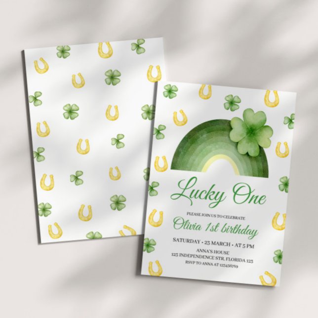 Lucky One Birthday bjudande, St. Patricks Thmet Inbjudningar (Skapare uppladdad)