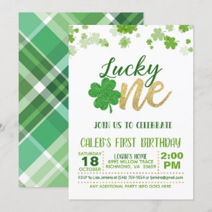 Lucky One Birthday-inbjudan Inbjudningar