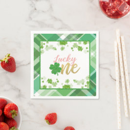 Lucky One Birthday Napkin - Girl Pappersservett