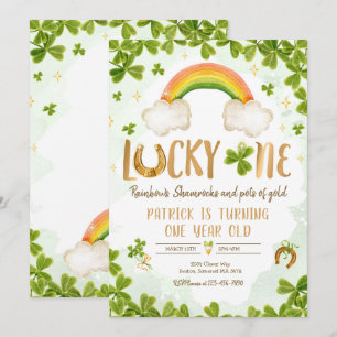 Lucky One Birthday St Patrick's 1st Birthday Party Inbjudningar