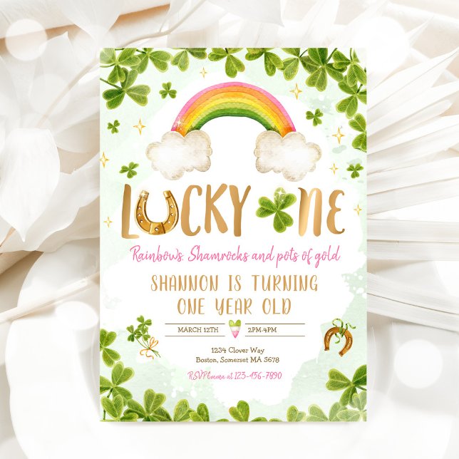Lucky One Birthday St Patrick's 1st Birthday Party Inbjudningar (Skapare uppladdad)