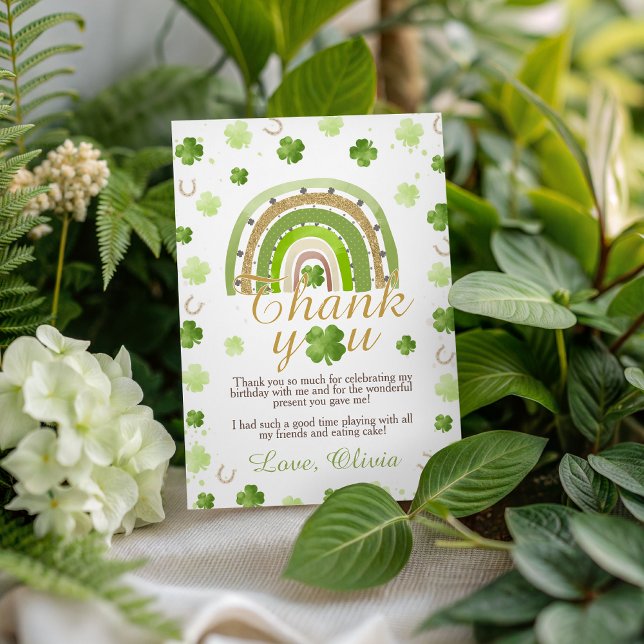 Lucky One Birthday Thank You Card Inbjudningar (Skapare uppladdad)