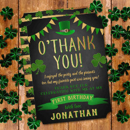 Lucky One Chalkboard 1:a födelsedagen Tack Kort