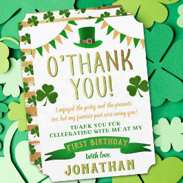 Lucky One Chalkboard 1st Birthday Tack Kort