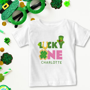Lucky One Cute 1st Birthday Girl St. Patrick's Day T Shirt