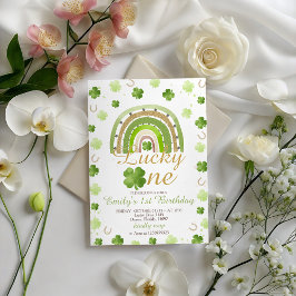 Lucky One First Birthday Invitation Inbjudningar