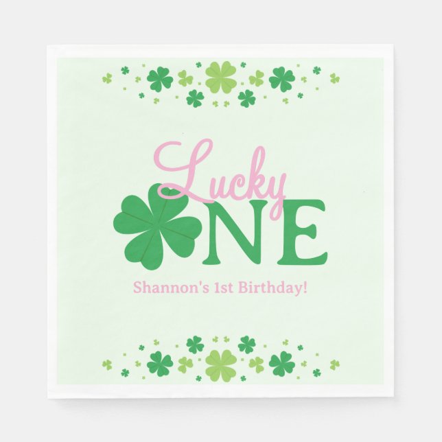 Lucky One Första 1:a födelsedagsfest Pappersservett (Framsidan)