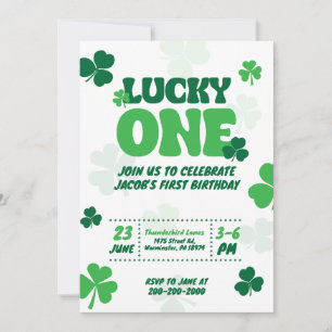 Lucky One - Första födelsedagsinbjudan Inbjudningar