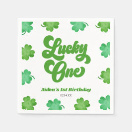 Lucky One Green Shamrock Clover 1st Birthday Party Pappersservett