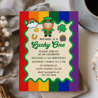 Lucky One Leprechaun St. Patrick's 1st Birthday Inbjudningar