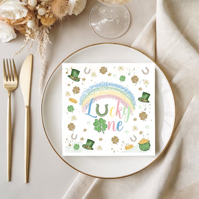 Lucky One Rainbow Birthday Napkins Pappersservett (Skapare uppladdad)