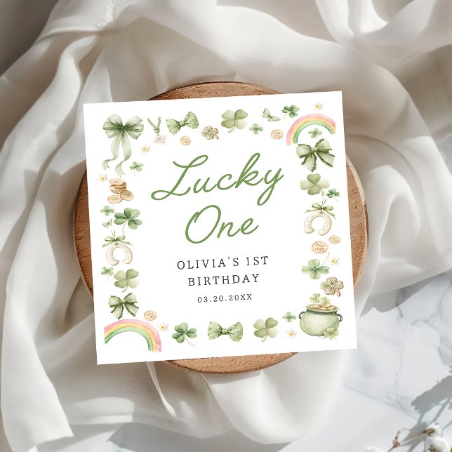 Lucky One Shamrock 1-års födelsedags servetter (Skapare uppladdad)