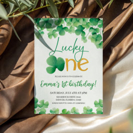 Lucky One Shamrock 1st Birthday Inbjudningar