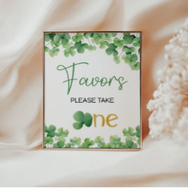 Lucky One Shamrock Birthday Bord Sign Poster