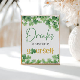 Lucky One Shamrock Birthday Bord Sign Poster