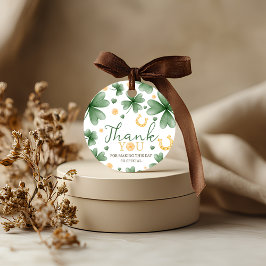 Lucky One Shamrock Birthday Favor Tags Gåvor Etiketter