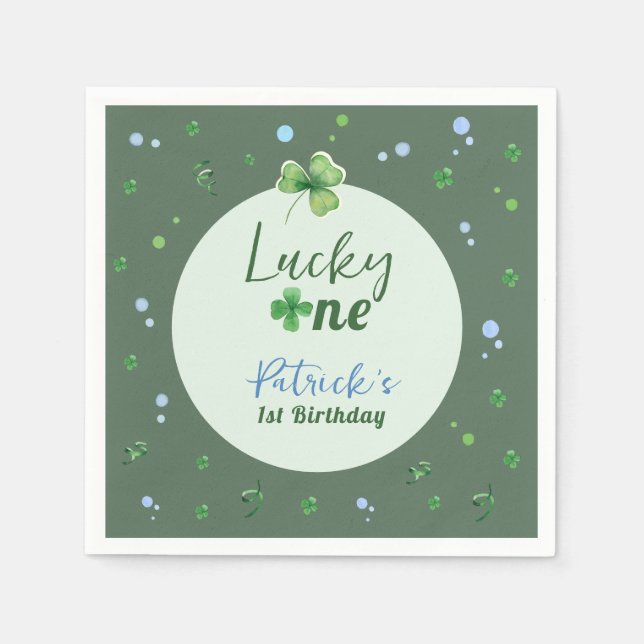 Lucky One St Patrick Boy Birthday Pappersservett (Framsidan)