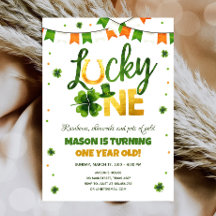 Lucky One St. Patrick Day Boy First Birthday