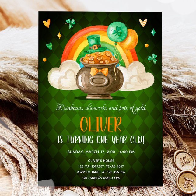 Lucky One St. Patrick Day Boy First Birthday Inbjudningar (Skapare uppladdad)