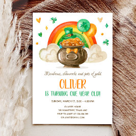 Lucky One St. Patrick Day Boy First Birthday Inv Inbjudningar