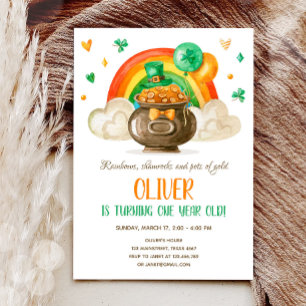 Lucky One St. Patrick Day Boy First Birthday Inv Inbjudningar