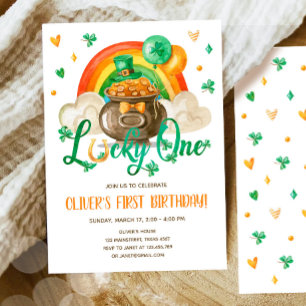 Lucky One St. Patrick Day Boy First Birthday Inv Inbjudningar