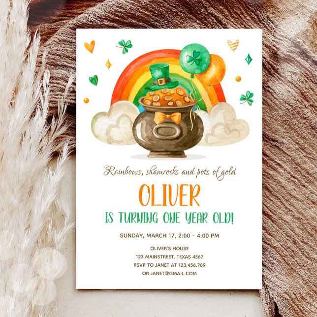Lucky One St. Patrick Day Boy First Birthday Inv Inbjudningar (Skapare uppladdad)