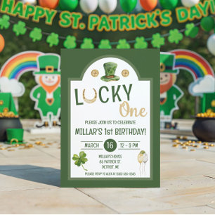 Lucky One, St. Patrick Day First Födelsedagsfest Inbjudningar